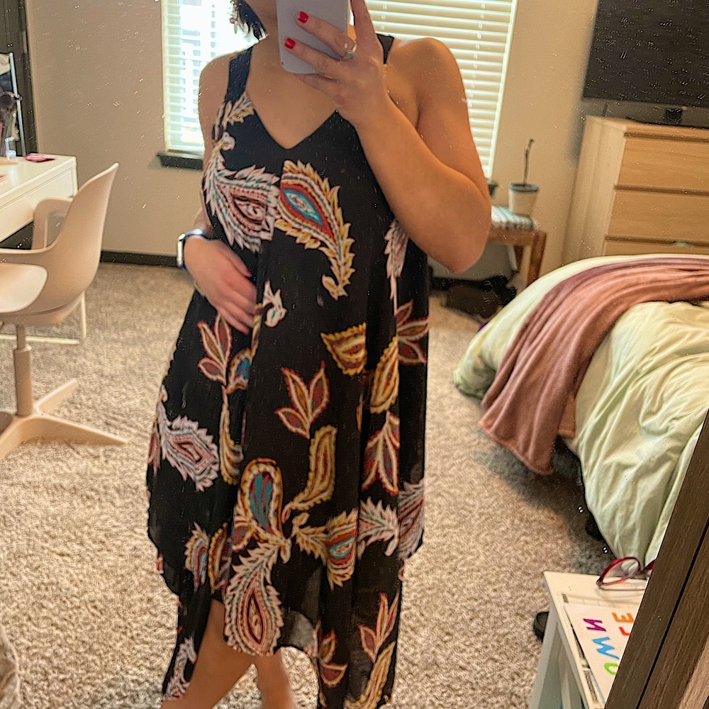 Size small black with a pattern dress